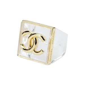 CHANEL Gold Logo Ring NEW